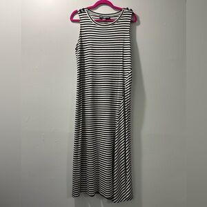 Karl Lagerfeld Black and White Striped Maxi Dress